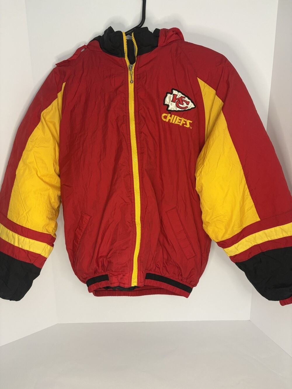Vintage 90s Kansas City Chiefs Reversible Puffer Jacket Pro Player NFL XL